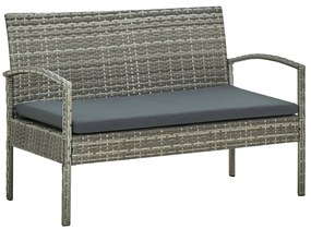 Set divani da giardino 5pz con cuscini in polyrattan grigio