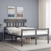 Letto per Anziani con Testiera Grigio 120x200 cm Legno Massellocod mxl 117555