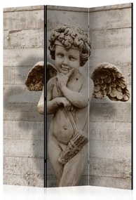 Paravento separè Volto angelico (3 pezzi) - scultura sacra di un ragazzo con le ali
