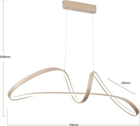 Brilagi-LED Lampadario dimmerabile a sospensione TWISTER LED/60W/230V 3000-6000K beige + telecomando