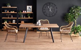 Set tavolo allungabile Berlin L160-220 cm + 4 sedie K336 in rattan naturale