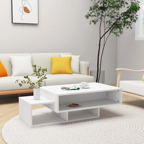 Tavolino Da Salotto Bianco 102x55x42 Cm Legno Legno Multistrato /