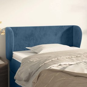 Testiera Ad Orecchio Blu Scuro 103x23x78/88 Cm İn Velluto /