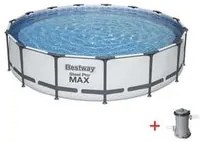 piscina steel pro max tonda con telaio portante cm.427x84h. - kg.33,5 -lt.10.220 -filtro cartuccia (art.56595) fer300506