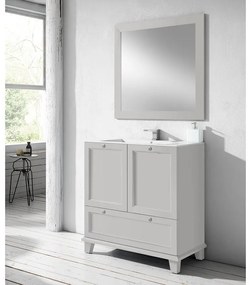 Mobile sottolavabo e lavabo Unike perla L 80 cm 1 vasca, 2 ante