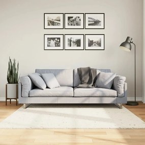 Tappeto Shaggy Pamplona A Pelo Lungo Moderno Crema 160x160 Cm /