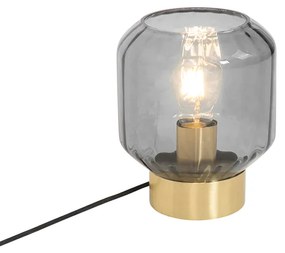 Lampada da tavolo moderna in ottone con vetro fumé - Stiklo