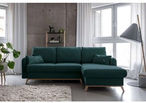 Divano letto angolare turchese, angolo destro Scandic Lagom - Miuform