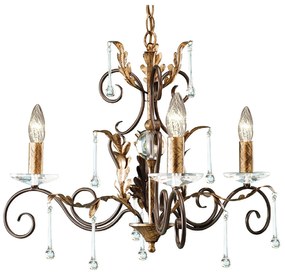 Lampadario Classico Amarilli Acciaio Bronzo Oro 3 Luci E14