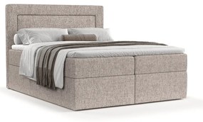 Letto boxspring marrone chiaro con contenitore 160x200 cm Imagine - Maison de Rêve