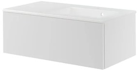 Mobile da bagno sospeso sotto lavabo L 70 x H 50 x P 37 cm bianco, 2 cassetti Neo, Maniglie acquistabili separatamente