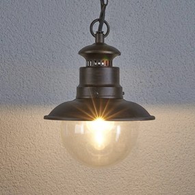 Lampada a sospensione da esterno Lindby Eddie, ruggine, metallo, IP44, Ø 21 cm