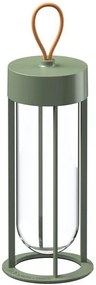 Flos In Vitro Unplugged Lampada portatile da esterno ricaricabile 2700°K in vetro e alluminio Pale Green