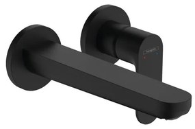 Rubinetto per lavabo a canna media getto laminare cristallino Rebris S nero verniciato opaco HANSGROHE H 11.5 cm