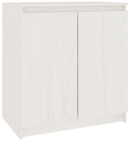 Armadietto bianco 60x36x65 cm in legno massello di pino