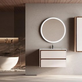Mobile bagno con lavabo cotone 2 cassetti per vasca centrale Indico