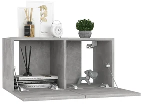 Mobili porta tv sospesi 3 pz grigio calcestruzzo 60x30x30cm