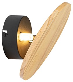 Applique da parete rotonda in legno rustico - Pulley