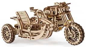 Ugears - 3D puzzle meccanico in legno Moto scrambler con carrello