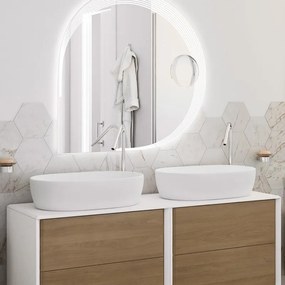 Top per lavabo Bellagio BADEN HAUS L 141 x H 1.6 x P 46 cm bianco mdf, opaco