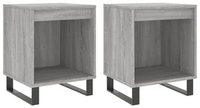 Comodini 2pz grigio sonoma 40x35x50 cm in legno multistrato