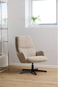 Poltrona beige girevole con rivestimento in bouclé Bosley – Actona