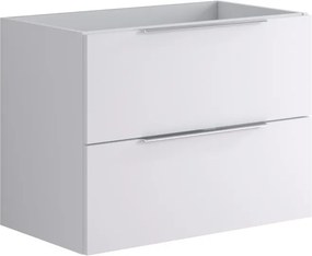 Mobile da bagno sospeso sotto lavabo L 79.5 x H 60 x P 45.5 cm bianco opaco, 2 cassetti Brera