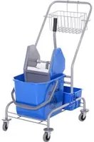 Carrello Pulizie Professionale con Secchio 25L e Strizzatore Blu