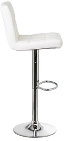 Sgabelli da bar bianchi ad altezza regolabile in similpelle in set di 2 (altezza seduta 93 cm) - Casa Selección