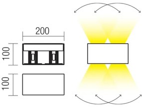 Redo 90302 - Applique LED da esterno VARY 4xLED/5W/230V IP54 antracite
