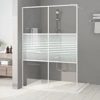 Parete Doccia Walk in Bianca 140x195 cm Vetro Trasparente ESG