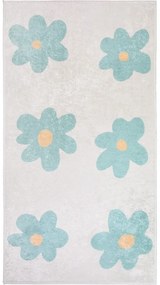 Tappeto per bambini color menta e avorio lavabile 60x100 cm Cute Flowers Green – Vitaus