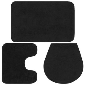 Set Tappetini Per Bagno 3 Pz İn Tessuto Antracite /