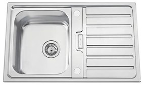 Lavello semincasso 1 vasca in inox argento RODI Urban 80 B L 50 x L 80 x P 20 cm