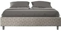 Letto matrimoniale senza rete imbottito 160x210 tessuto Era 2 grigio Azelia