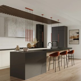 Lampadario color mattone Fideus – Sollux