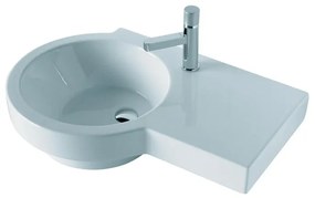 Lavabo sospeso ovale Tutto Evo lato sinistro H 18 x P 22 cm in ceramica bianco