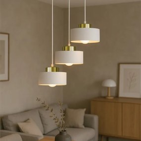 Lampada a sospensione su cavo IGNIA 3xE27/60W/230V bianco