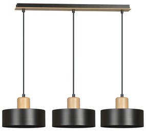 Lampadario a sospensione con filo TORIN 3xE27/15W/230V nero