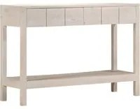 Tavolo Consolle Bianco 110x35x75cm Legno Massello di Mango 4009375