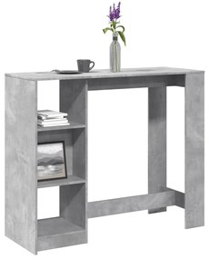 Tavolo Bar Ripiano Grigio Cemento 124x46x103,5 Cm Multistrato /
