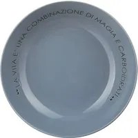 Piatto fondo blu 20 cm stoneware scritta Quotes