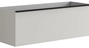 Mobile da bagno sospeso sotto lavabo L 120 x H 40 x P 45.5 cm grigio laccato opaco, 2 cassetti Pixel frame