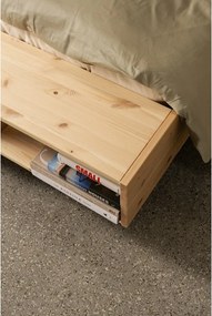 Letto singolo di colore naturale in pino massiccio senza testiera con rete inclusa 90x200 cm Merge – Karup