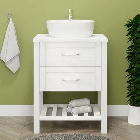 Kamalu - Mobile bagno a terra 60 cm stile classico bianco opaco | LAC-THALASSA-60
