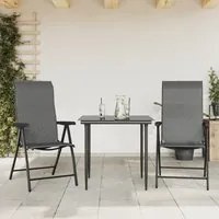 Sedie Pieghevoli da Giardino 2 pz Grigie in Polyrattancod mxl 91945