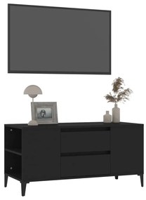 Mobile porta tv nero 102x44,5x50 cm in legno multistrato