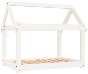 Cuccia per cani bianca 81x60x70 cm in legno massello di pino