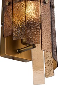 Lampada da parete di design bronzo scuro con vetro ambrato - Versailles