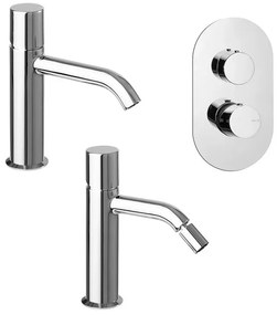 Set miscelatori lavabo bidet e doccia a incasso con deviatore Gemma